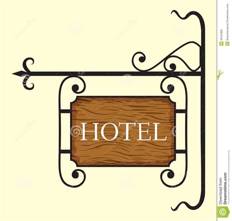 Wooden Hotel Door Sign Stock Vector Illustration Of Vacation 36181808