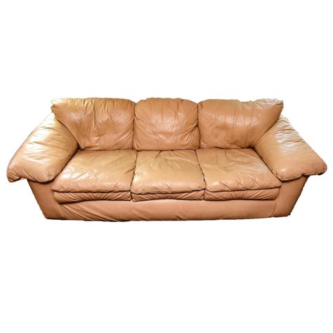 Overstuffed Black Leather Sofa Loveseat Online Auctions San Diego