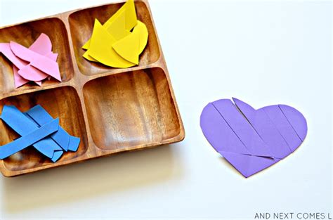 Foam Heart Tangram Puzzles And Next Comes L Hyperlexia Resources