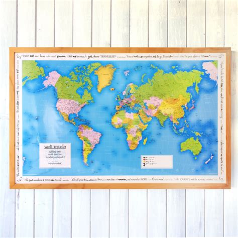 Personalised World Traveller Map Etsy Uk