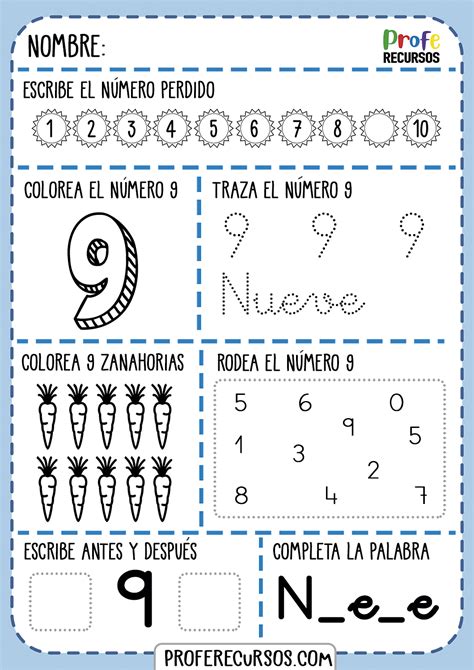 Fichas Para Aprender Los Numeros Del 1 Al 10 Español E Inglés
