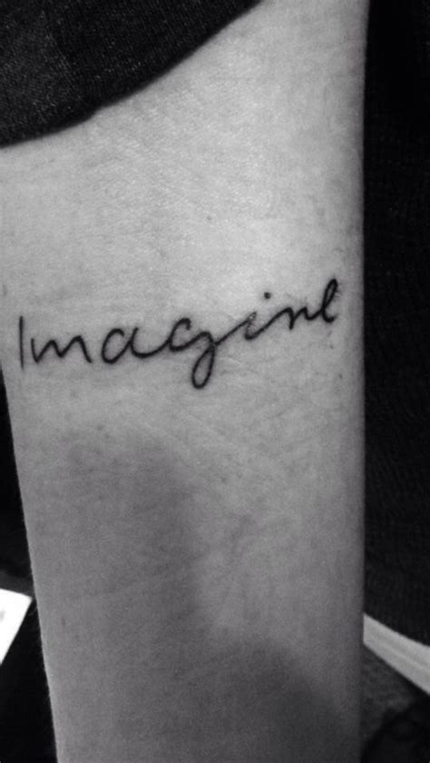 My Imagine Tattoo On My Upper Forearm John Lennons Handwriting