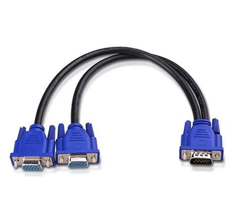 Vga Y Splitter Cable 1 Male Input To 2port Female Output Vga Cables