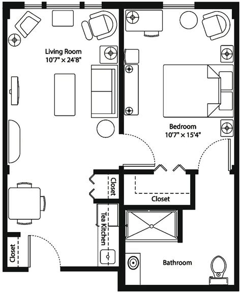 Assisted Living Apartment Floor Plan Dogwood Mansfield Place