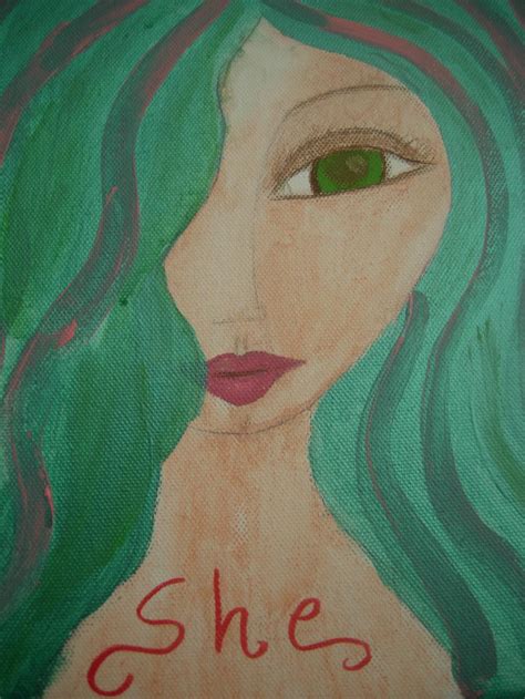 She Original Painting With Acrylics And Watercolours On Canvas On