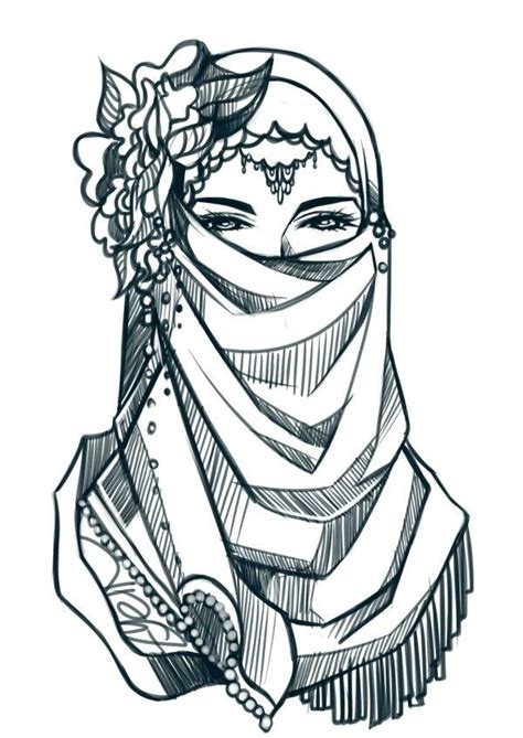 Beauty Hijab Drawing Woman Drawing Drawings