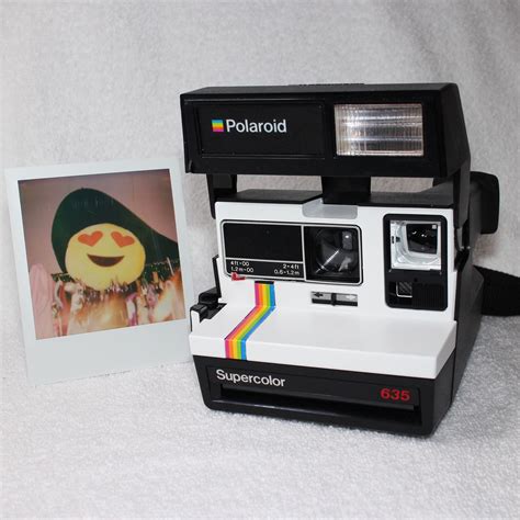 Upcycled White Rainbow Polaroid Supercolor 635 With Closeup Lens