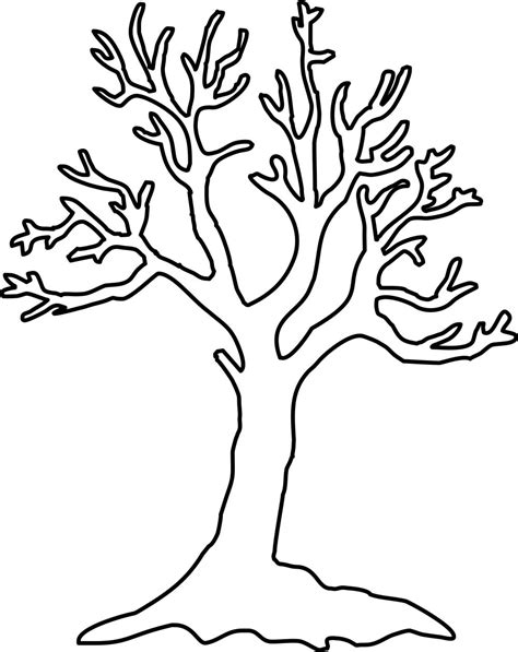 Simple Tree Coloring Sheet Tree Coloring Page Fall Coloring Pages