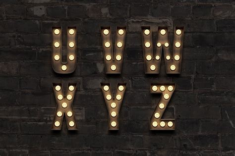 Marquee Light Bulb Sign Letters Bulb Marquee Creative Market