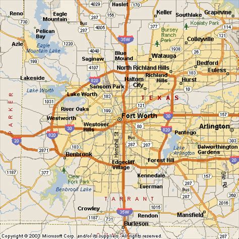 Fort Worth Texas Carte Et Image Satellite