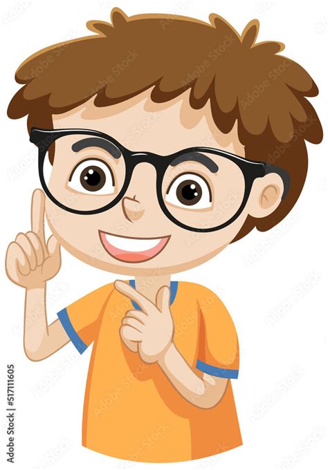 Cute Boy Wearing Glasses Stock Vector Adobe Stock