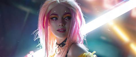 2560x1080 The Cyberpunk Girl Cosplay 4k Wallpaper2560x1080 Resolution