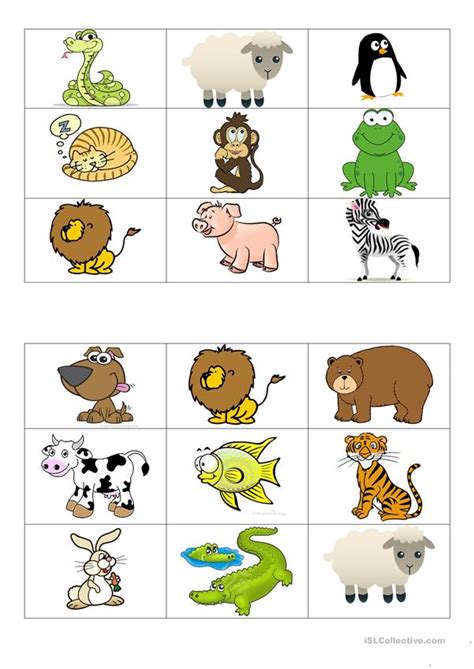 Animals Bingo Cards English Esl Worksheets For Distance Learning And