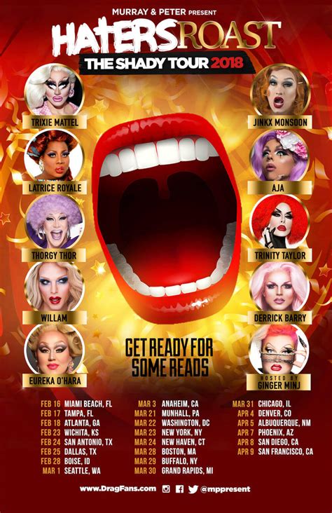 I really went for ginger and phi phi, so when i saw them next to each other, i asked if i could come between them, and ginger said, yes, please, we've been waiting for someone to come between us. Past Tours | Dragfans