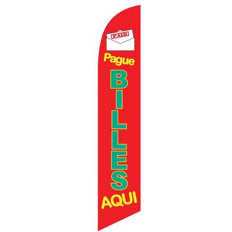12ft Pague Billes Aqui Stock Feather Flag All Feather Flags