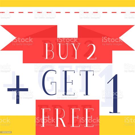 Buy Two Get One Free Promotional Banner Stock Illustration Download