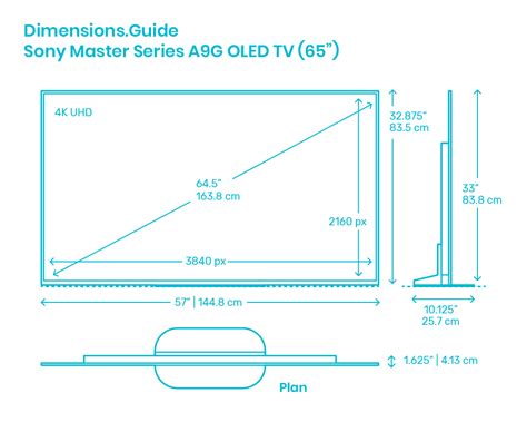 65 inch tv size dimensions f