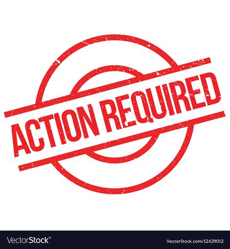 Action Required Rubber Stamp Royalty Free Vector Image