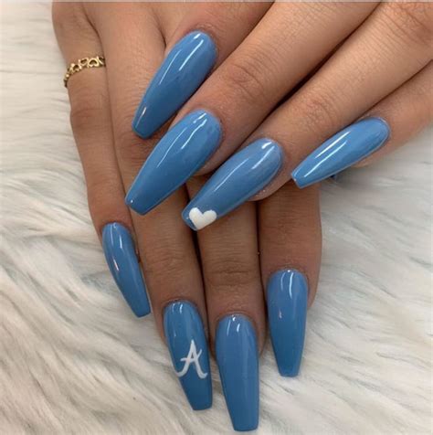 50 Fabulous Blue Nail Designs The Glossychic Blue Nail Designs Long Acrylic Nails Coffin