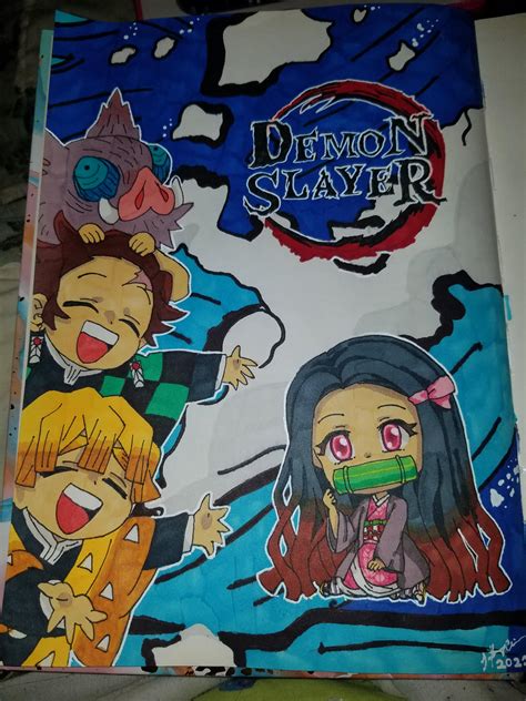Demon Slayer Doodle By Crimson Ripper On Deviantart