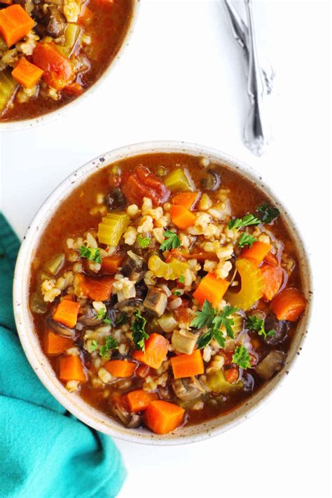 Rich And Flavorful Instant Pot Vegetable Soup With Barley Rhubarbarians