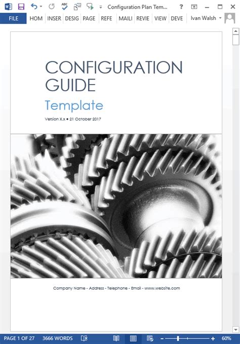Configuration Guide Template Ms Word Templates Forms Checklists