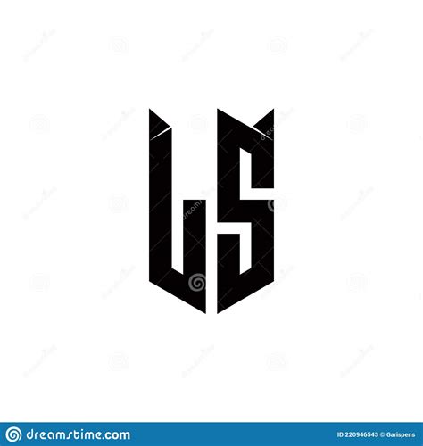 Ls Logo Monogram With Shield Shape Designs Template Stock Vector