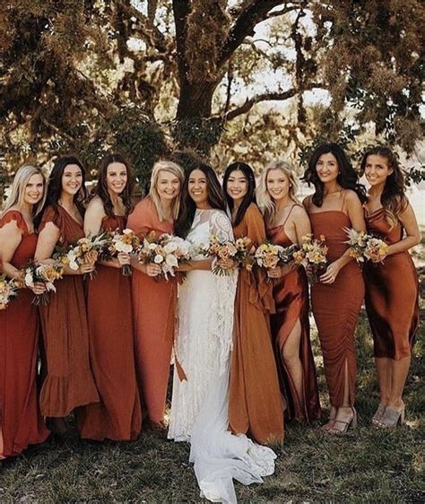 rust color bridesmaid ideas | Fall bridesmaid dresses, Bridesmaid colors, Rust bridesmaid dress