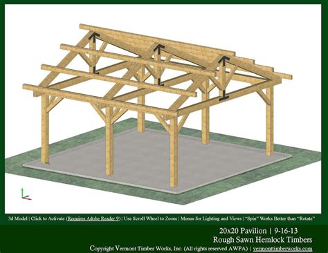 Plans Perspectives And Elevations Of Timber Pavilions Timber Frame