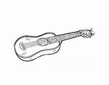 Acoustic Guitar Coloring Coloringcrew sketch template