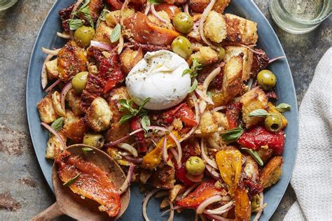 Antipasti Burrata Panzanella Whats Gaby Cooking Whats Gaby Cooking Stuffed Peppers Cooking