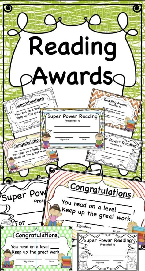 Reading Awards Editable Color And Black And White Certificates