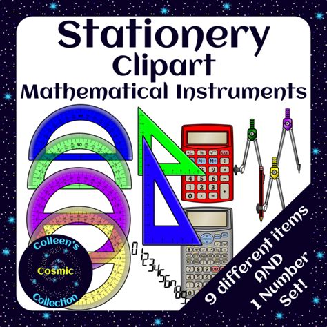 Mathematical Instruments Stationery Clipart Teacha