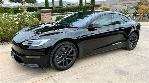 Used 2022 Tesla Model S Plaid Sedan 21 Arachnid Wheels White Premium