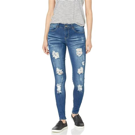 Vip Jeans Cute Ripped Jeans For Women Distressed Washed Skinny Slim