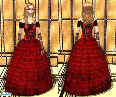 The Sims Resource Gothic Red Gown