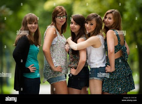 A Group Of Five 5 Young Adolescent British English Welsh Teen Teenage