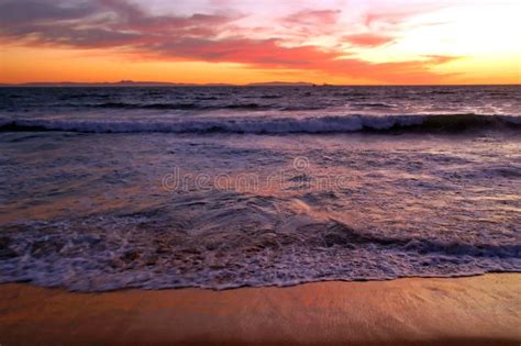 Sunset At California Beach Stock Image Image Of Evening 3499617