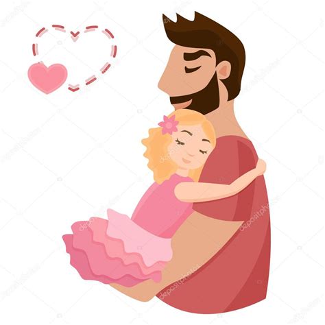 Little Girl Hugging Her Dad — Stock Vector © Elecstasyy 153982306