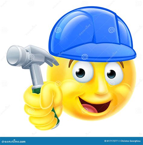 Handy Man Carpenter Builder Emoji Emoticon Stock Vector Illustration