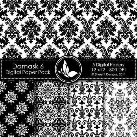 Printable Damask Paper Pack 6 5 Printable Digital