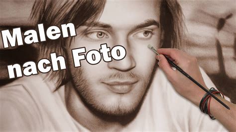 Unverbindliche anfrage hier stellen impressum datenschutz agb start. Pewdiepie malen vom Foto/ Portraitmaler Stefan Pabst - YouTube