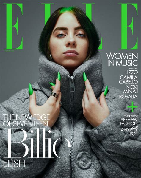 Billie Eilish Elle Magazine October 2019 Issue Women Music Issue Fashion Editorials Tom Lorenzo