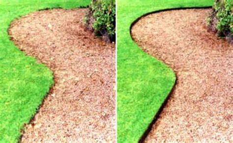 We started with a push mower and pickup truck. Lawn edge for neat sharp joins | Desert landscaping, Steel ...