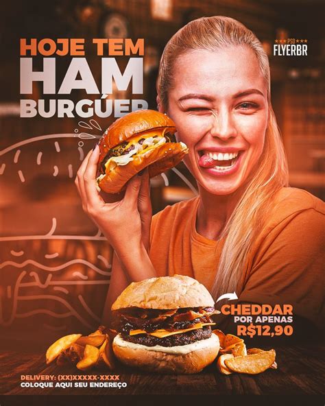 PSD FLYER FREE BR em 2022 Ideias de hambúrguer Publicidade de