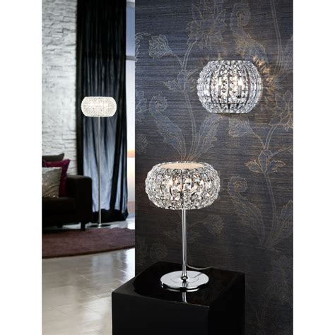 508424 Diamond 3 Light Crystal Table Lamp Chrome Crystal