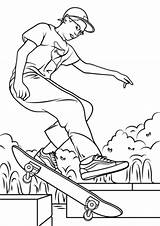 Coloring Skateboarding Boy Pages Skateboard Printable Drawing Categories sketch template