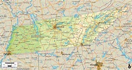 Physical Map of Tennessee State USA - Ezilon Maps