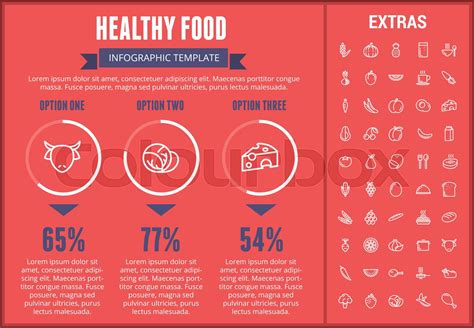 Healthy Food Infographic Template Elements Icons Stock Vector