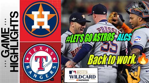 Houston Astros Vs Texas Rangers Game Alcs October Mlb